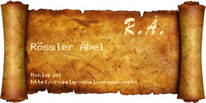 Rössler Ábel névjegykártya