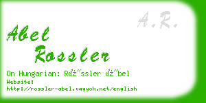 abel rossler business card